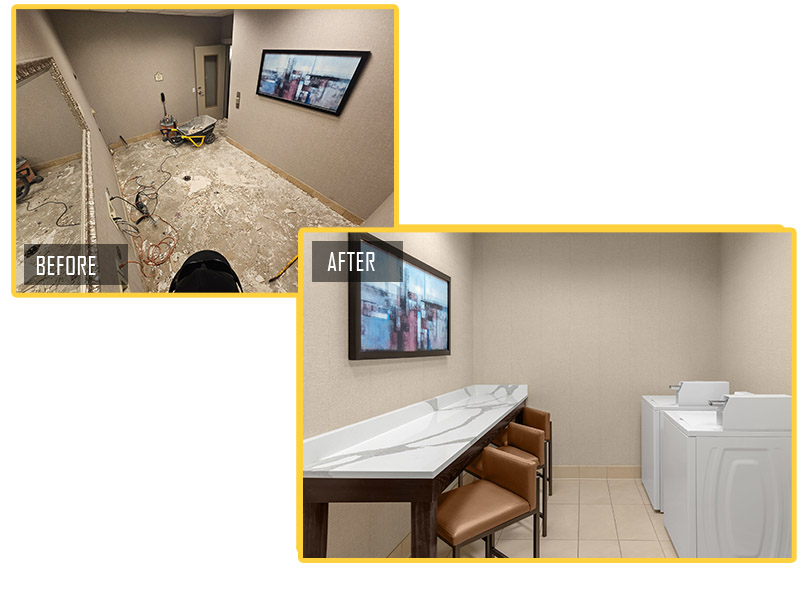 C&M Industries | Guest Laundry Before & After